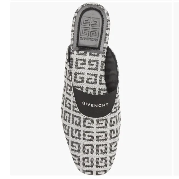 NIB $595 Givenchy Bedford 4G Logo Jacquard Mule in Black/White 7.5US / 37.5EU! - Picture 5 of 6